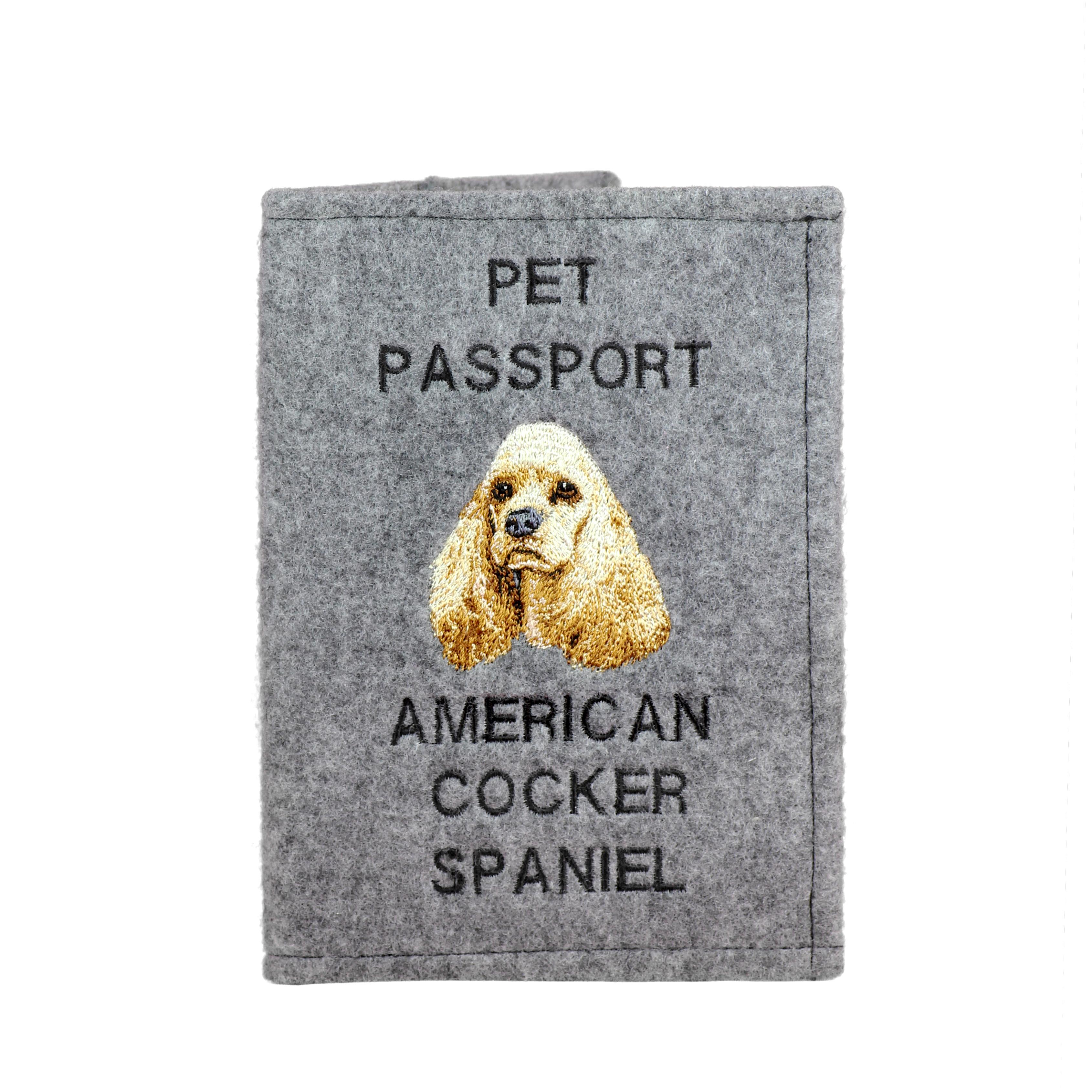 American Cocker Spaniel, Merry Cocker - Dog passport case, document case, gift for the traveller from the Art-Dog brand сірий колір
American Cocker Spaniel, Merry Cocker - Dog passport case, document case, gift for the traveller from the Art-Dog brand сірий колір