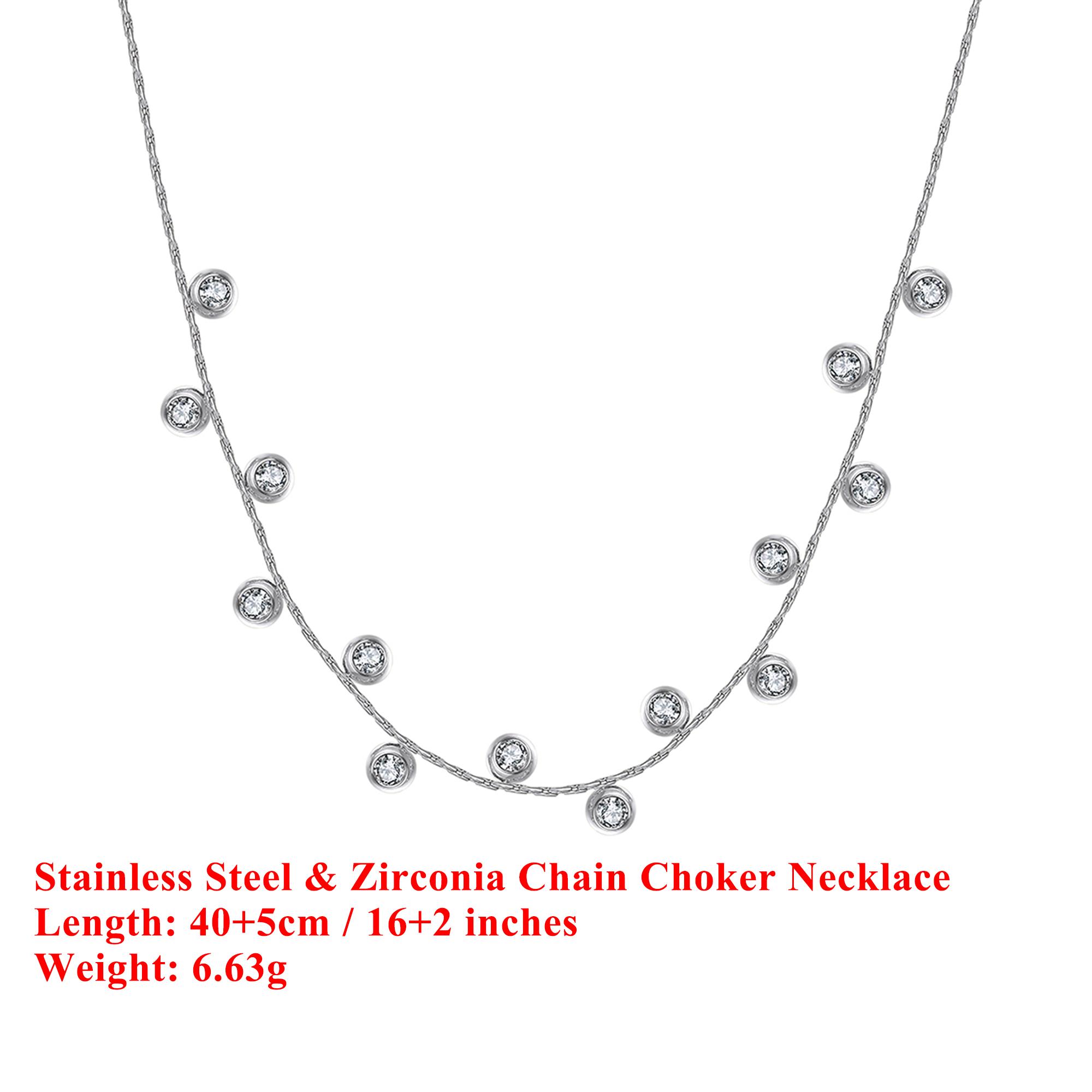 EFFIE QUEEN Stainless Steel 18k Gold Round Cut Zirconia Chain Choker Necklace Luxury Jewelry for Women, Men Banquet Gift STKN01 срібний
EFFIE QUEEN Stainless Steel 18k Gold Round Cut Zirconia Chain Choker Necklace Luxury Jewelry for Women, Men Banquet Gift STKN01 срібний
