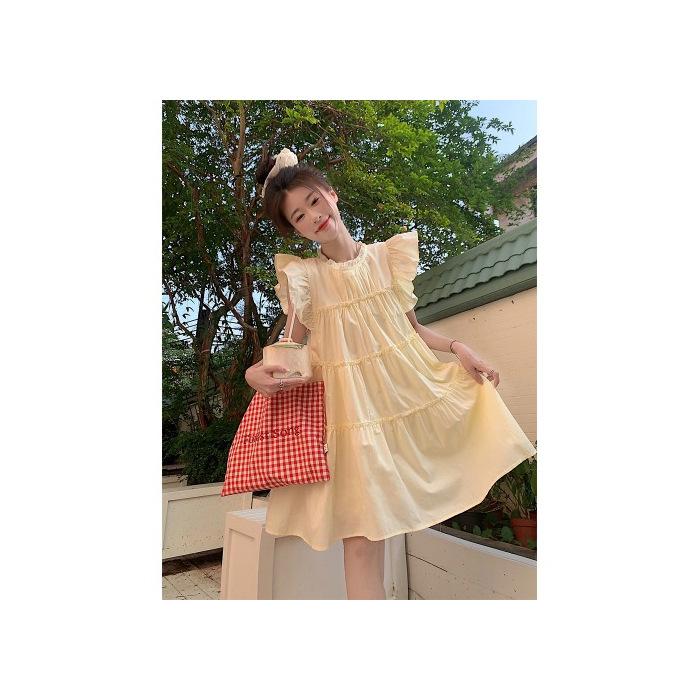 Pink small fly-sleeved dress for women s summer new milk wear with sweet first love small doll skirt XL жовтий
Pink small fly-sleeved dress for women s summer new milk wear with sweet first love small doll skirt XL жовтий