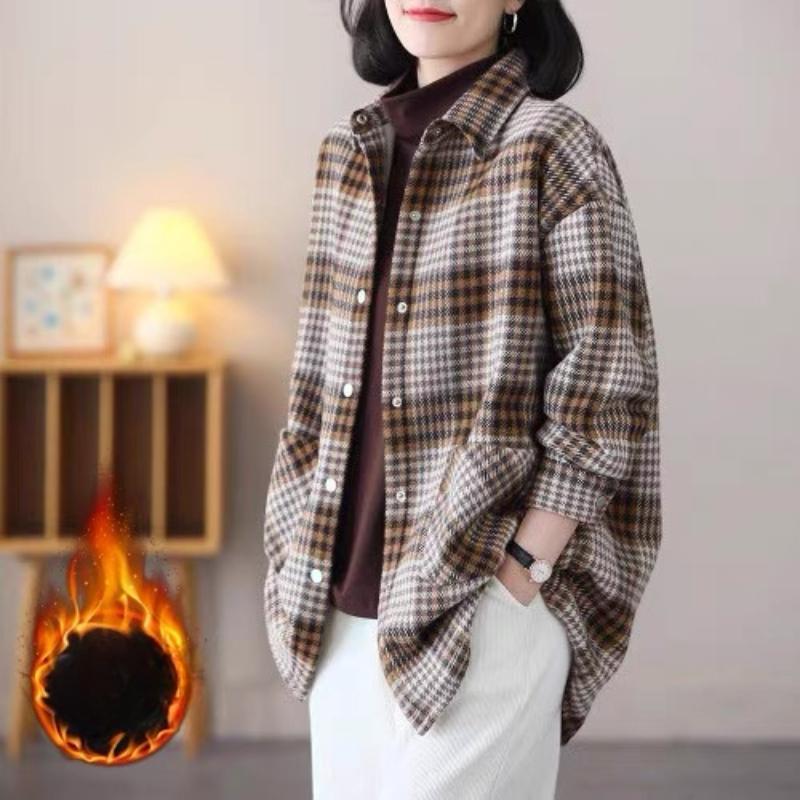 Velvet Warm Jacket for Women Autumn and Winter Plaid Shirt for Women Grunge Plaid Shirt for Women Loose 2XL
Velvet Warm Jacket for Women Autumn and Winter Plaid Shirt for Women Grunge Plaid Shirt for Women Loose 2XL