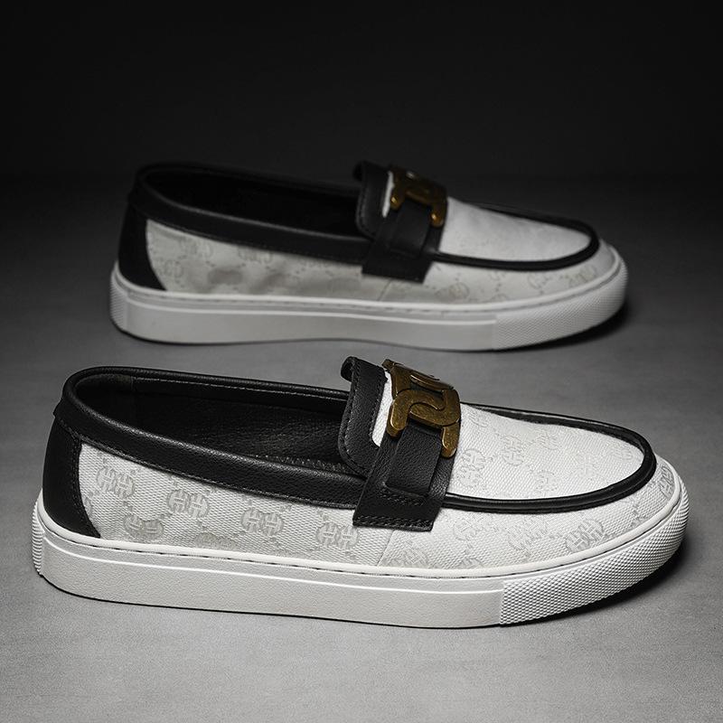 European station casual shoes men s summer British trend one-pedal beanie shoes canvas foot cover breathable driving loafers 45 білий
European station casual shoes men s summer British trend one-pedal beanie shoes canvas foot cover breathable driving loafers 45 білий