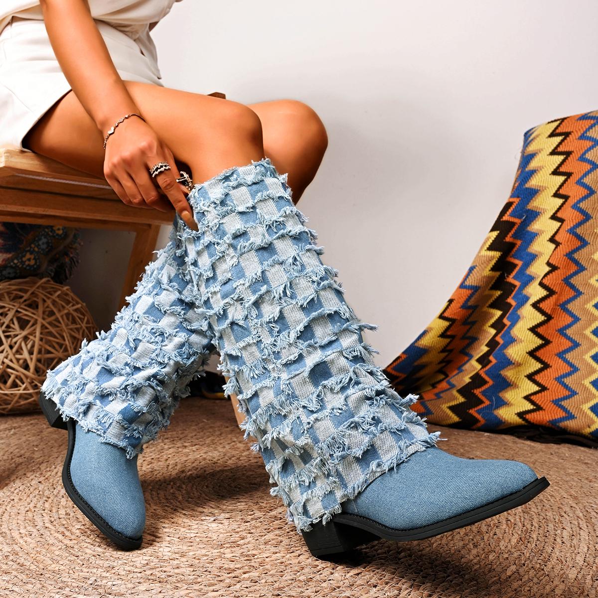 Fashion Fashion Vintage Denim Wandering Boots Women 2025 Autumn Pointed Toe Medium Heel Slip On Knee Boots Y2K Future Technology Shoes 42 джинсовый
Fashion Fashion Vintage Denim Wandering Boots Women 2025 Autumn Pointed Toe Medium Heel Slip On Knee Boots Y2K Future Technology Shoes 42 джинсовый