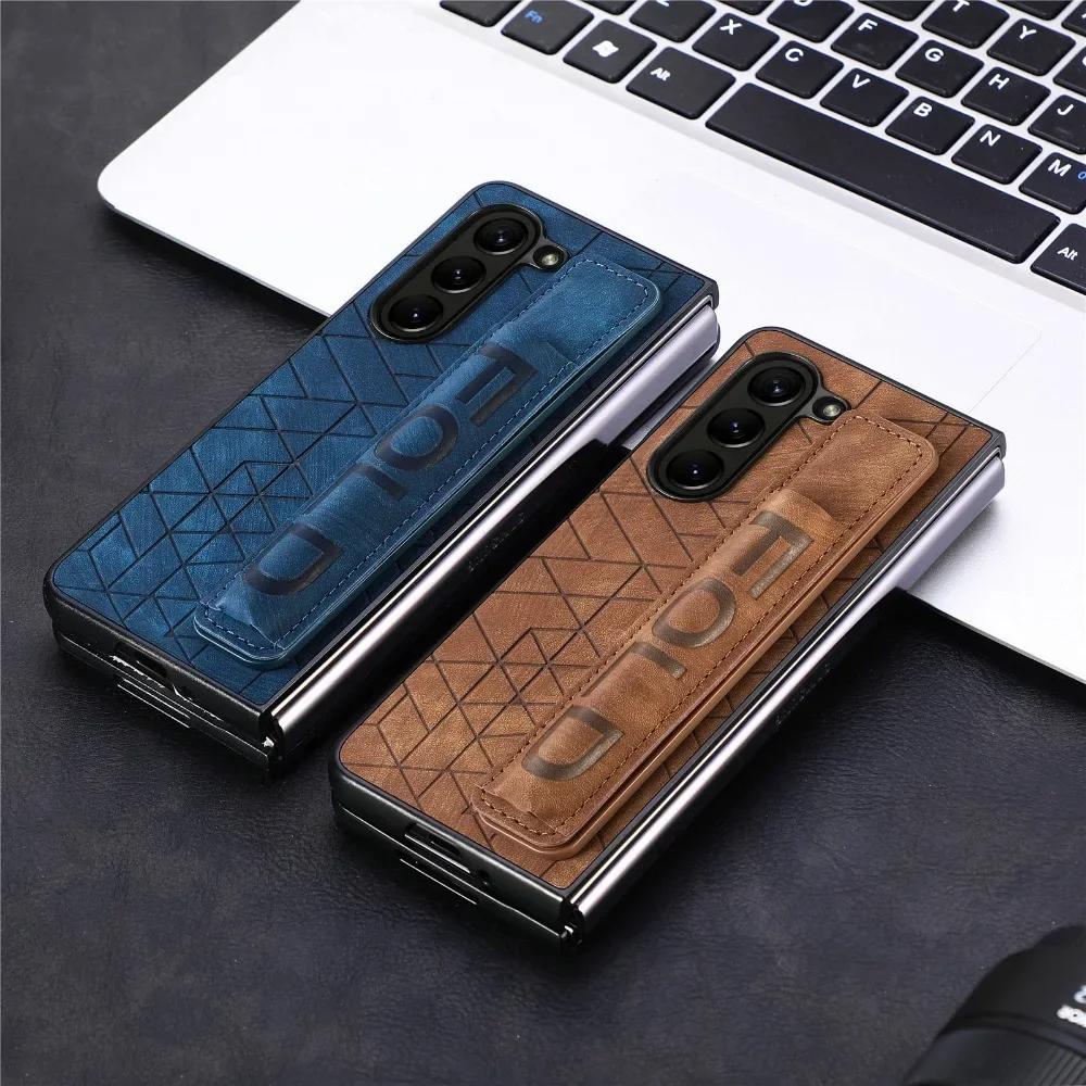 PU Leather Wrist Strap Cover for Samsung Galaxy Z Fold 6 5 4 3 5G Hard Phone Case with S Pen Holder & Finger Grip(no Pen) For Galaxy Z Fold 5
PU Leather Wrist Strap Cover for Samsung Galaxy Z Fold 6 5 4 3 5G Hard Phone Case with S Pen Holder & Finger Grip(no Pen) For Galaxy Z Fold 5