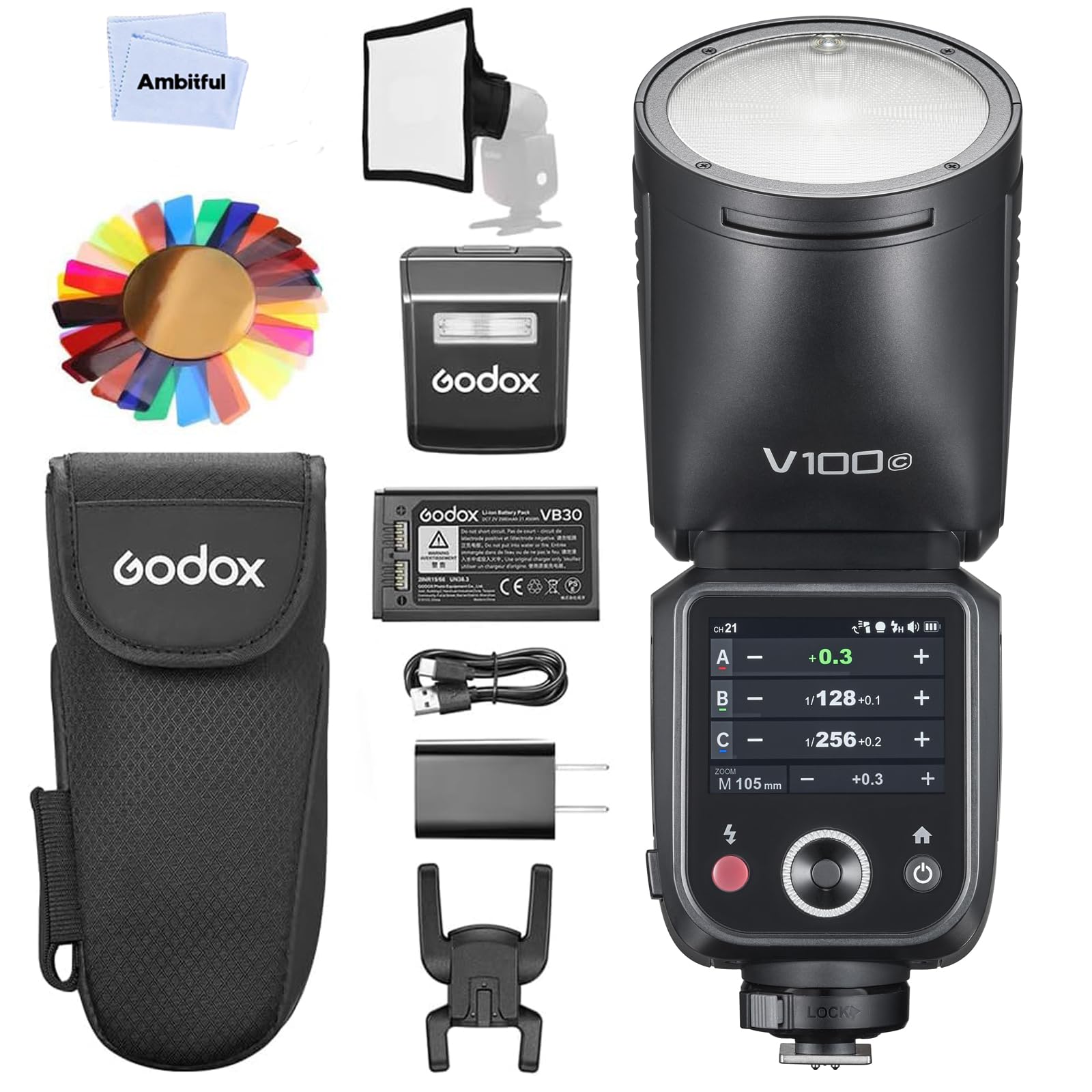Authorized Godox V100C 100Ws Round Head Camera Flash Wireless with External 400 Full Power Seconds Recycling 10 Level LED Modeling TTL Touch Screen
Authorized Godox V100C 100Ws Round Head Camera Flash Wireless with External 400 Full Power Seconds Recycling 10 Level LED Modeling TTL Touch Screen