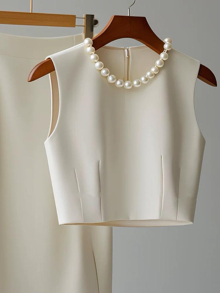 Предпродажа Осеннее поступление: Элегантный белый комплект платья-жилета для женщин M
Предпродажа Осеннее поступление: Элегантный белый комплект платья-жилета для женщин M