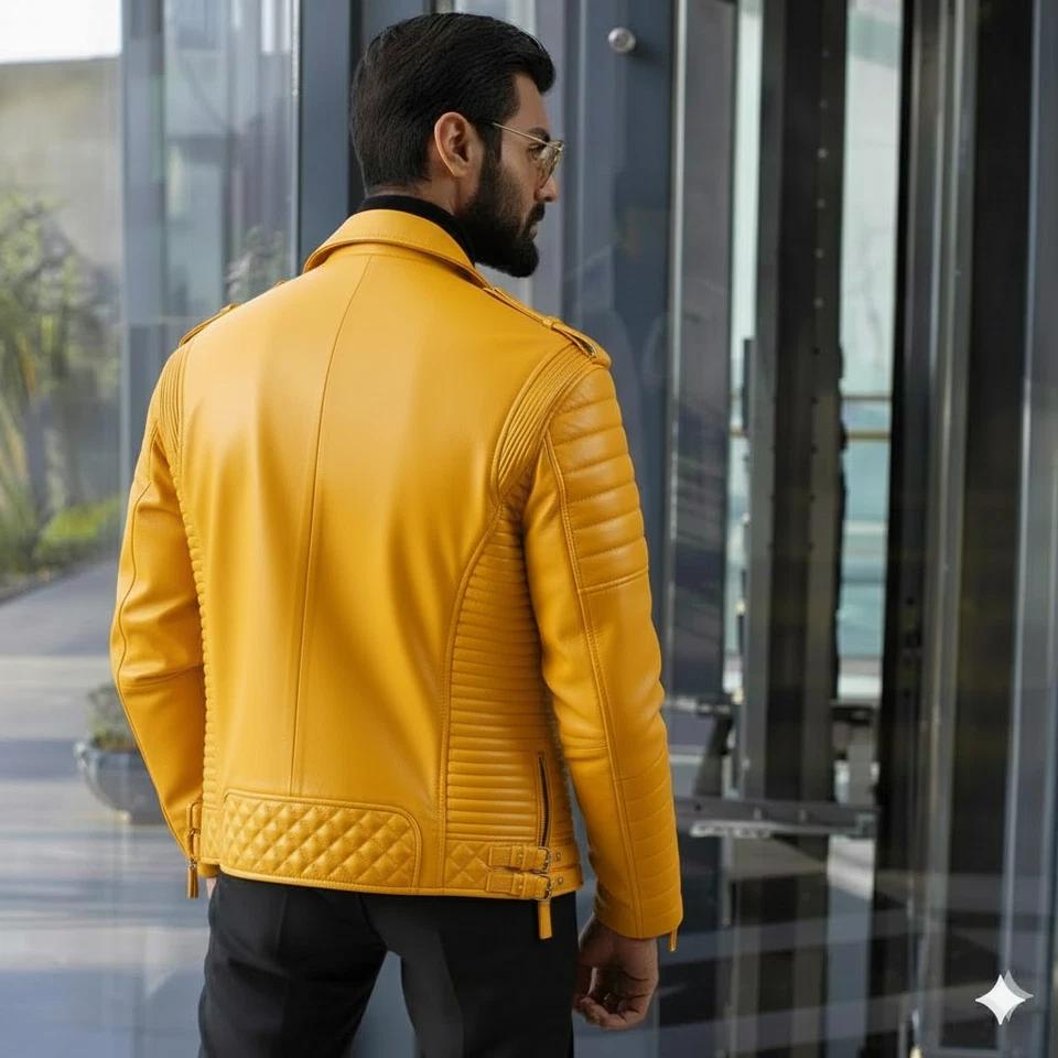 Leather Motorcycle Biker Yellow Men s Handmade New Jacket Real Lambskin Stylish Causal 3XL жовтий
Leather Motorcycle Biker Yellow Men s Handmade New Jacket Real Lambskin Stylish Causal 3XL жовтий