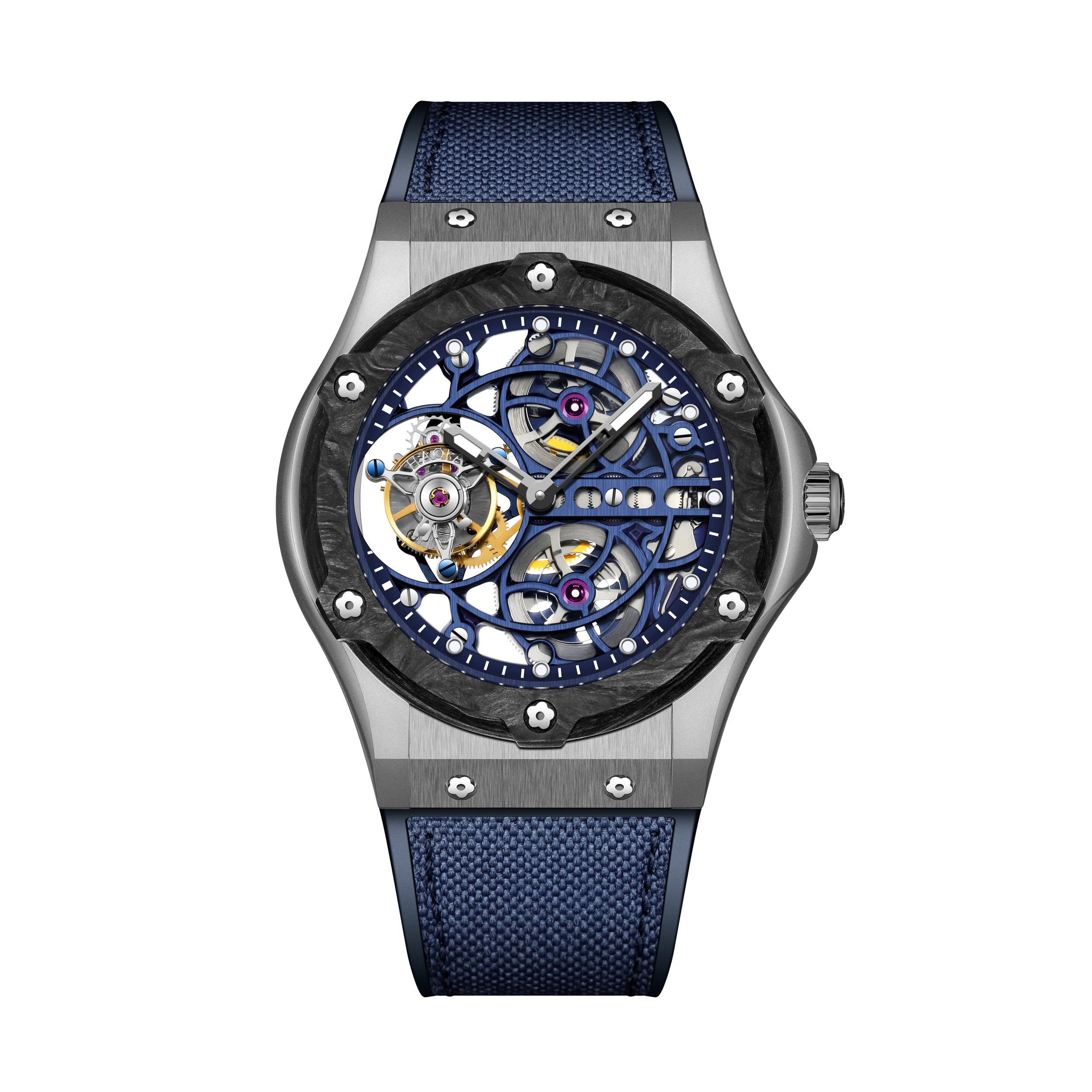 HAOFA Tourbillon Watch Mechanical Manual Winding Carbon Fiber Bezel Titanium Alloy Case Hollow Dial Stylish Popular Waterproof Gift Men s Men s Men s синій
HAOFA Tourbillon Watch Mechanical Manual Winding Carbon Fiber Bezel Titanium Alloy Case Hollow Dial Stylish Popular Waterproof Gift Men s Men s Men s синій