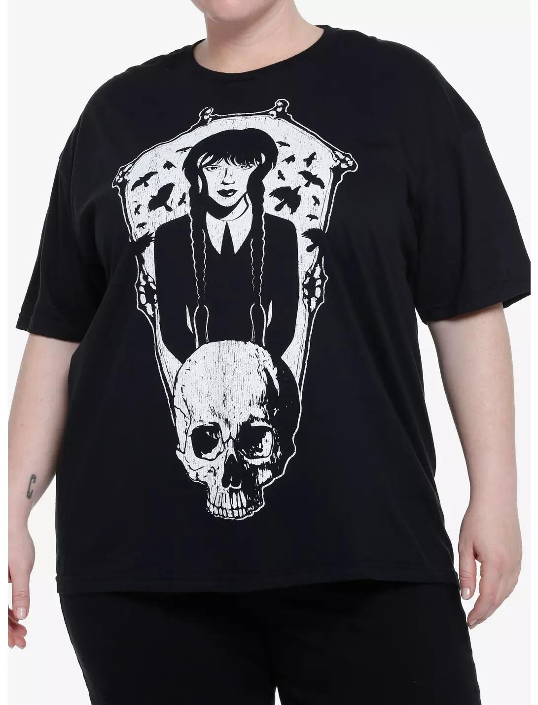 Wednesday Womens Plus Size Wednesday Addams Skull Graphic Black Shirt 2XL
Wednesday Womens Plus Size Wednesday Addams Skull Graphic Black Shirt 2XL