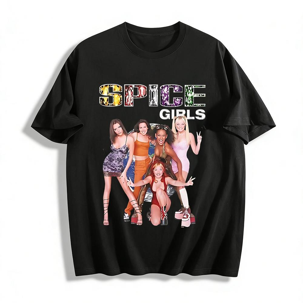 90s Spice Girls Graphic Tee Retro Girl Group Print Casual Crewneck Short Sleeve T-Shirt for Women Pure cotton T-shirt 6XL
90s Spice Girls Graphic Tee Retro Girl Group Print Casual Crewneck Short Sleeve T-Shirt for Women Pure cotton T-shirt 6XL
