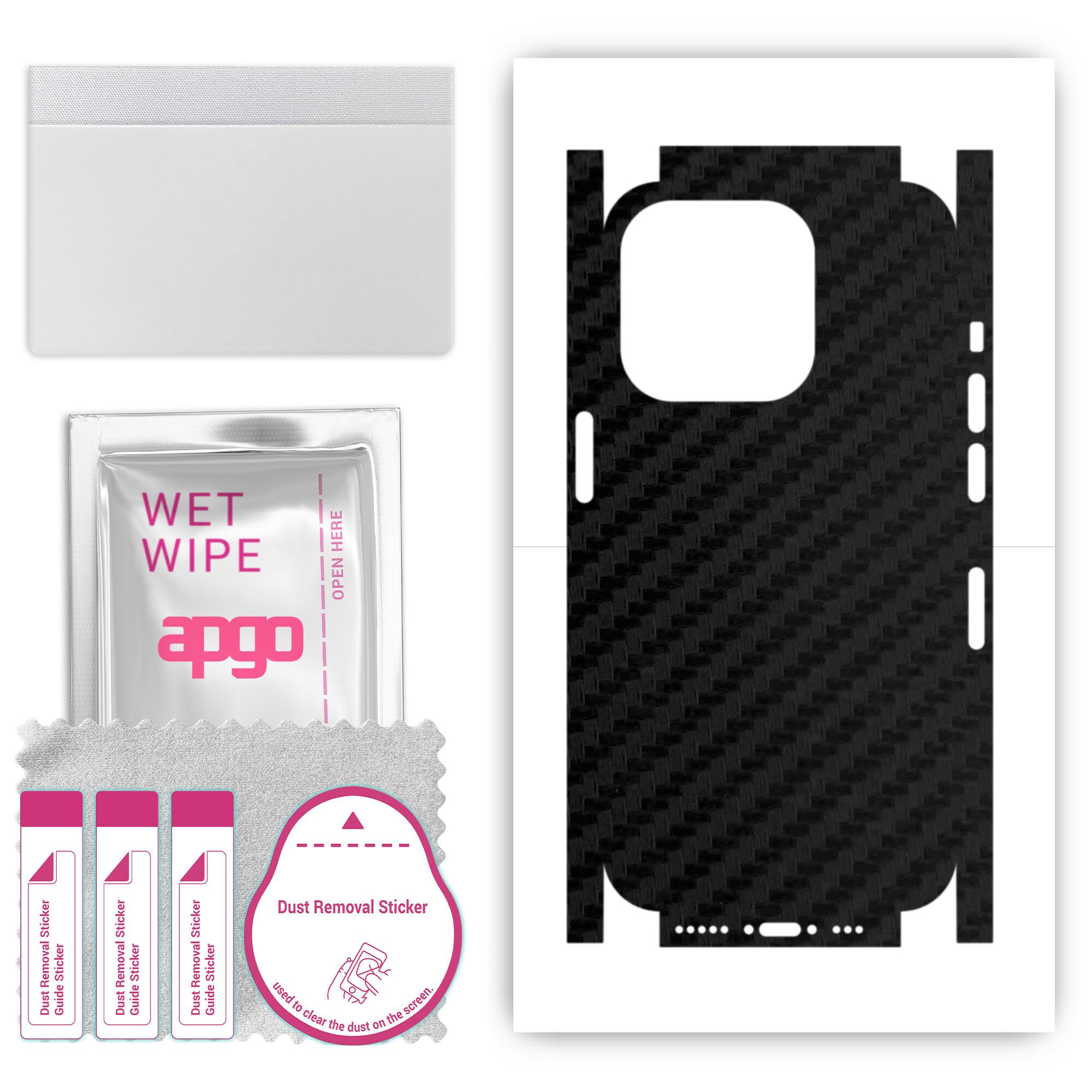 Apgo Protective Skin Sticker for the back+sides compatible with Apple iPhone 14 Pro, Full Wrap Film, Foil, Vinyl - Pattern Carbon Black
Apgo Protective Skin Sticker for the back+sides compatible with Apple iPhone 14 Pro, Full Wrap Film, Foil, Vinyl - Pattern Carbon Black