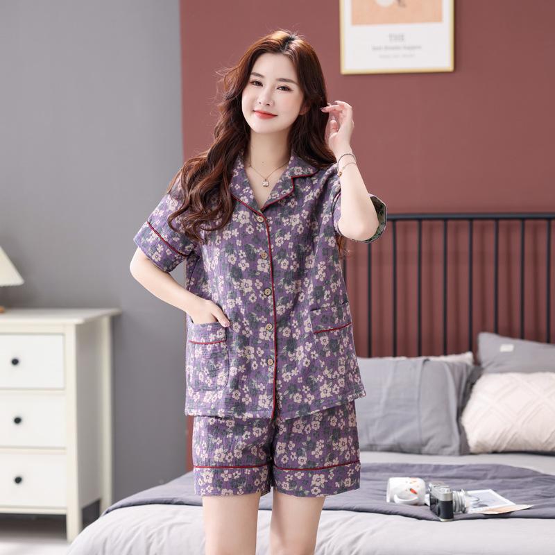 Летний пижамный комплект из двойной хлопковой марли: Большой размер, Свободный крой, Короткий рукав со шортами Medium
Летний пижамный комплект из двойной хлопковой марли: Большой размер, Свободный крой, Короткий рукав со шортами Medium