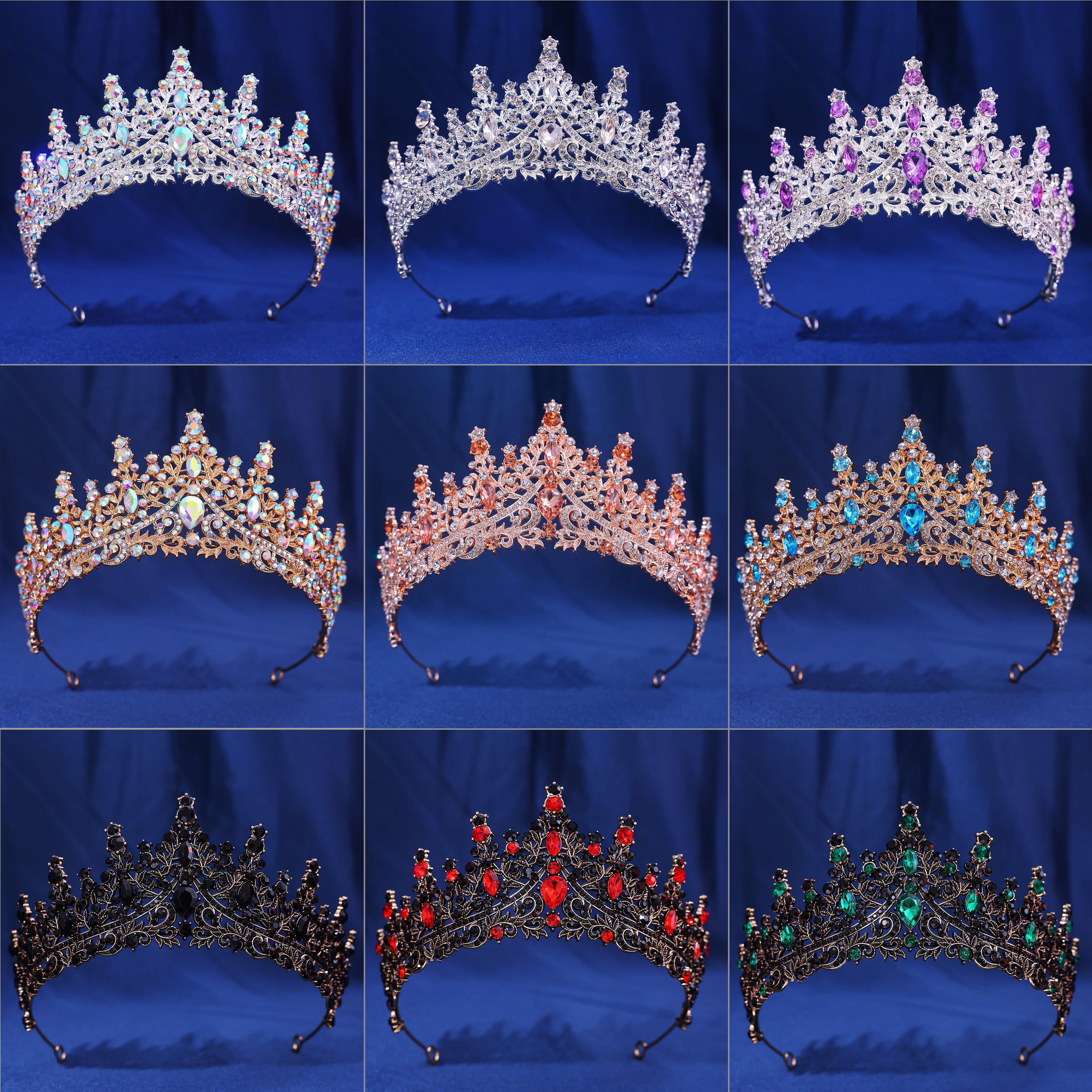Luxury MultiColored Crystal Rhinestone Wedding Crown Baroque Black Tiaras Princess Queen Diadem Hair Accessory for Women Jewelry
Luxury MultiColored Crystal Rhinestone Wedding Crown Baroque Black Tiaras Princess Queen Diadem Hair Accessory for Women Jewelry