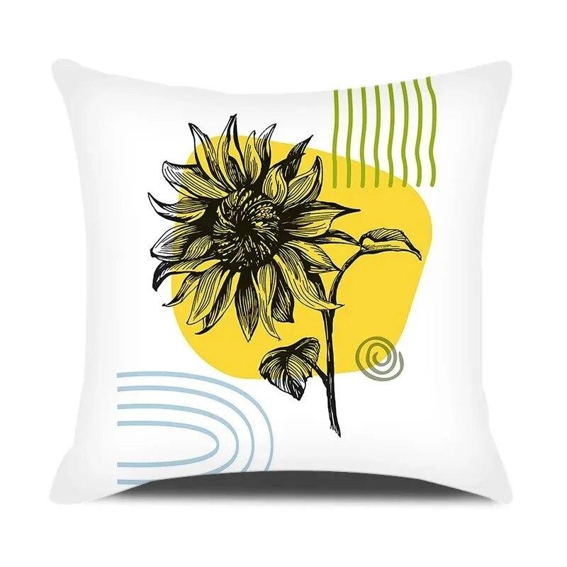 Простая наволочка с цветочным принтом, украшение для дома, спальня, офисное кресло, гостиная, диван, наволочка из кожи персика 40x40cm