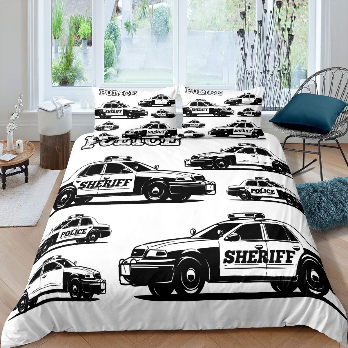 Police Car Duvet Cover Set Full Size Boys Cartoon Emergency Vehicles Blue Grey Bedding EU single(135x200cm)
Police Car Duvet Cover Set Full Size Boys Cartoon Emergency Vehicles Blue Grey Bedding EU single(135x200cm)