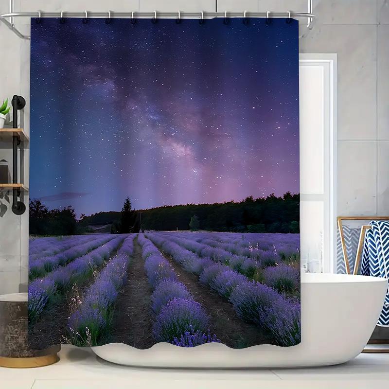 Lavender Field Bath Curtain With Milky Way Print Blue Purple Waterproof Mildew Resistant Easy To Install And Maintain W60H190(CM)-1 Pcs
Lavender Field Bath Curtain With Milky Way Print Blue Purple Waterproof Mildew Resistant Easy To Install And Maintain W60H190(CM)-1 Pcs