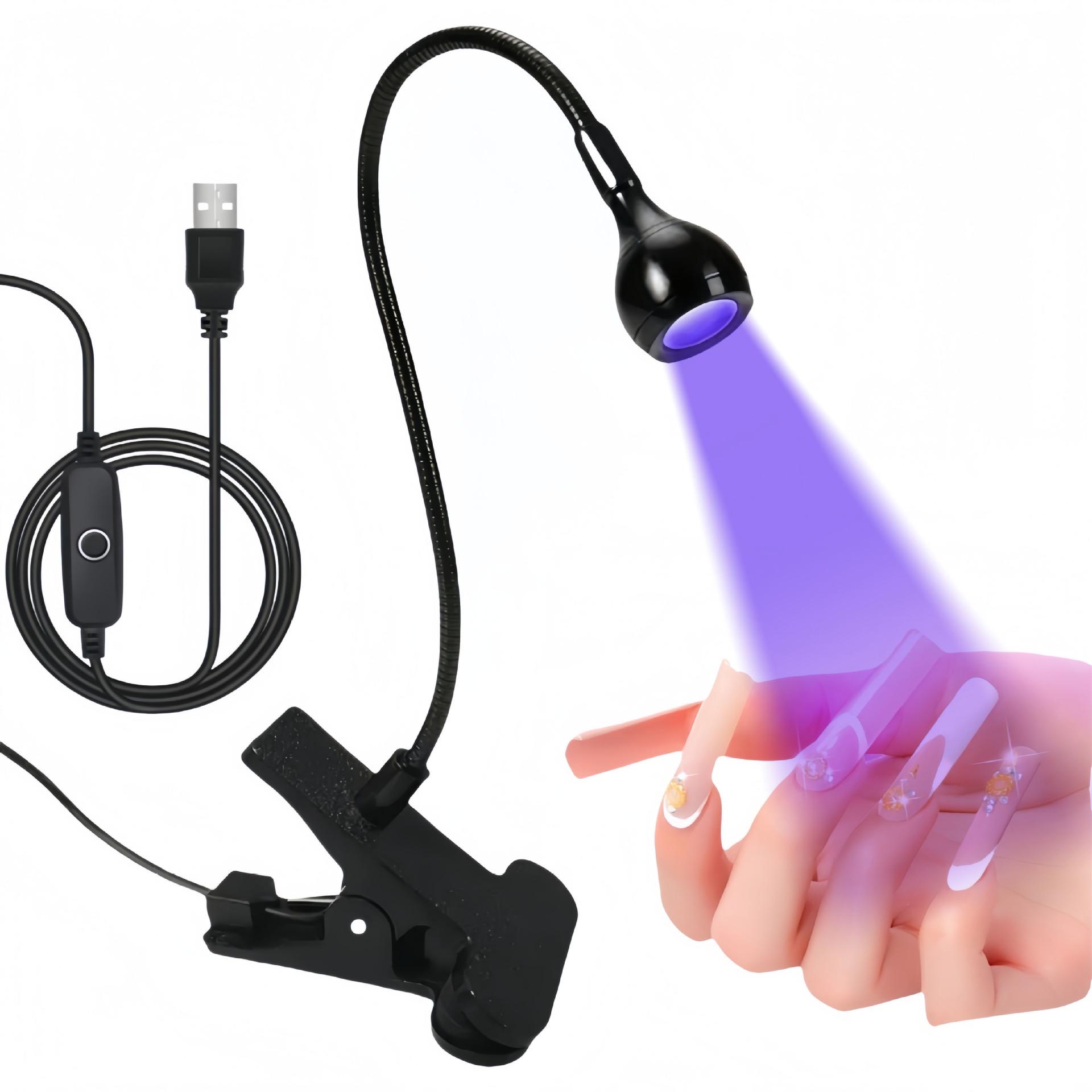 Gooseneck USB UV Nail Lamp 395nm, Purple LED Curing Light for Gel Nail Polish with Clip
Gooseneck USB UV Nail Lamp 395nm, Purple LED Curing Light for Gel Nail Polish with Clip
