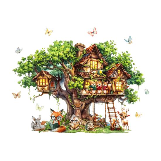 Tree House Animal Wall Sticker Self-adhesive Waterproof PVC Spring Forest Treehouse Sticker Home Office Living Room Bedroom Wall Decoration Decal Tree
Tree House Animal Wall Sticker Self-adhesive Waterproof PVC Spring Forest Treehouse Sticker Home Office Living Room Bedroom Wall Decoration Decal Tree