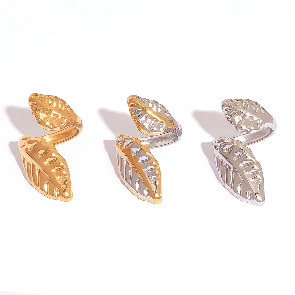 Uself Stylish Design Stainless Steel Metal Leaf Leaves Open Ring Rust Proof Individualistic Fashion Zircon Water Resistant Gift
Uself Stylish Design Stainless Steel Metal Leaf Leaves Open Ring Rust Proof Individualistic Fashion Zircon Water Resistant Gift