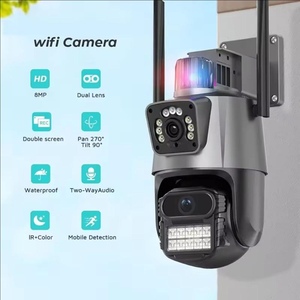 P11 Wireless HD Outdoor Security Camera with Night Vision, Dual Lenses, and Dual Screens.
P11 Wireless HD Outdoor Security Camera with Night Vision, Dual Lenses, and Dual Screens.