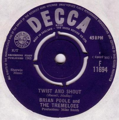 7inch Record BRIAN POOLE & THE TREMELOES - Twist And Shout F11694 Decca 1963 UK Rock Used
7inch Record BRIAN POOLE & THE TREMELOES - Twist And Shout F11694 Decca 1963 UK Rock Used