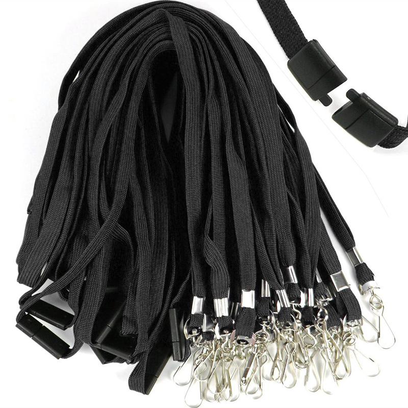 50pcs/lot Separable Safety Buckle Lanyards of Black Blue Red Safety Neck Rope For Card Holder Badge Keychain ID Card
50pcs/lot Separable Safety Buckle Lanyards of Black Blue Red Safety Neck Rope For Card Holder Badge Keychain ID Card