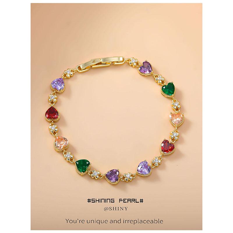 European & American Color Zircon Bracelet - High-End Fashion Women s Jewelry Copper Alloy
European & American Color Zircon Bracelet - High-End Fashion Women s Jewelry Copper Alloy