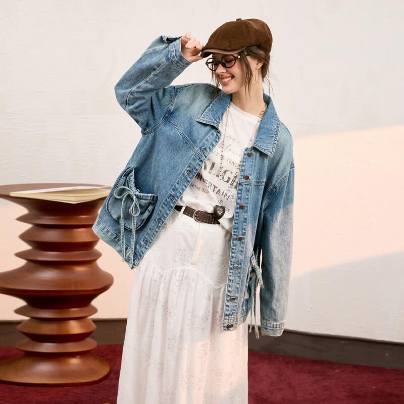 Sancai Duxing 100% Cotton Retro Distressed Bowknot Denim Jacket M
Sancai Duxing 100% Cotton Retro Distressed Bowknot Denim Jacket M