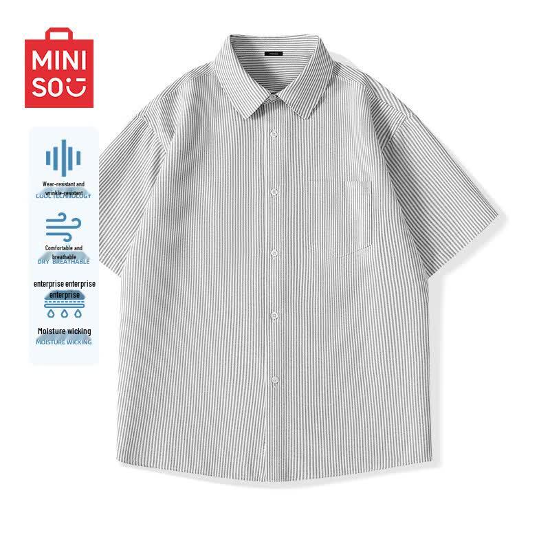 MINISO Men s Short Sleeve Striped Oxford Casual Wrinkle-Resistant Shirt 4XL
MINISO Men s Short Sleeve Striped Oxford Casual Wrinkle-Resistant Shirt 4XL