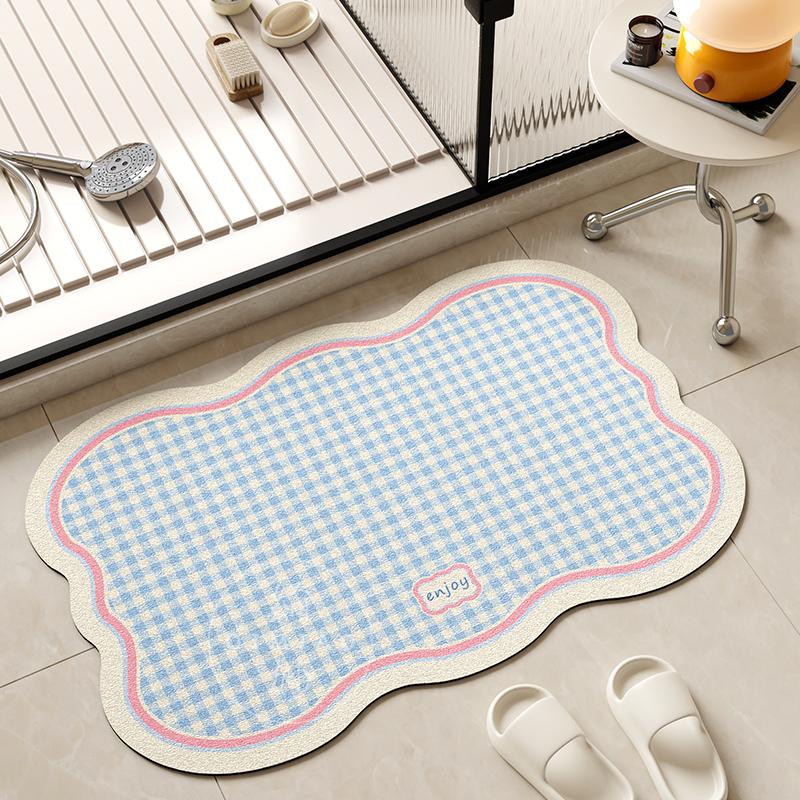 Dopamine Plaid Bathroom Absorbent Floor Mats Bathroom Toilet Restroom Door Foot Mats Non-Slip Carpet 40X60CM (1.3X2FT
Dopamine Plaid Bathroom Absorbent Floor Mats Bathroom Toilet Restroom Door Foot Mats Non-Slip Carpet 40X60CM (1.3X2FT