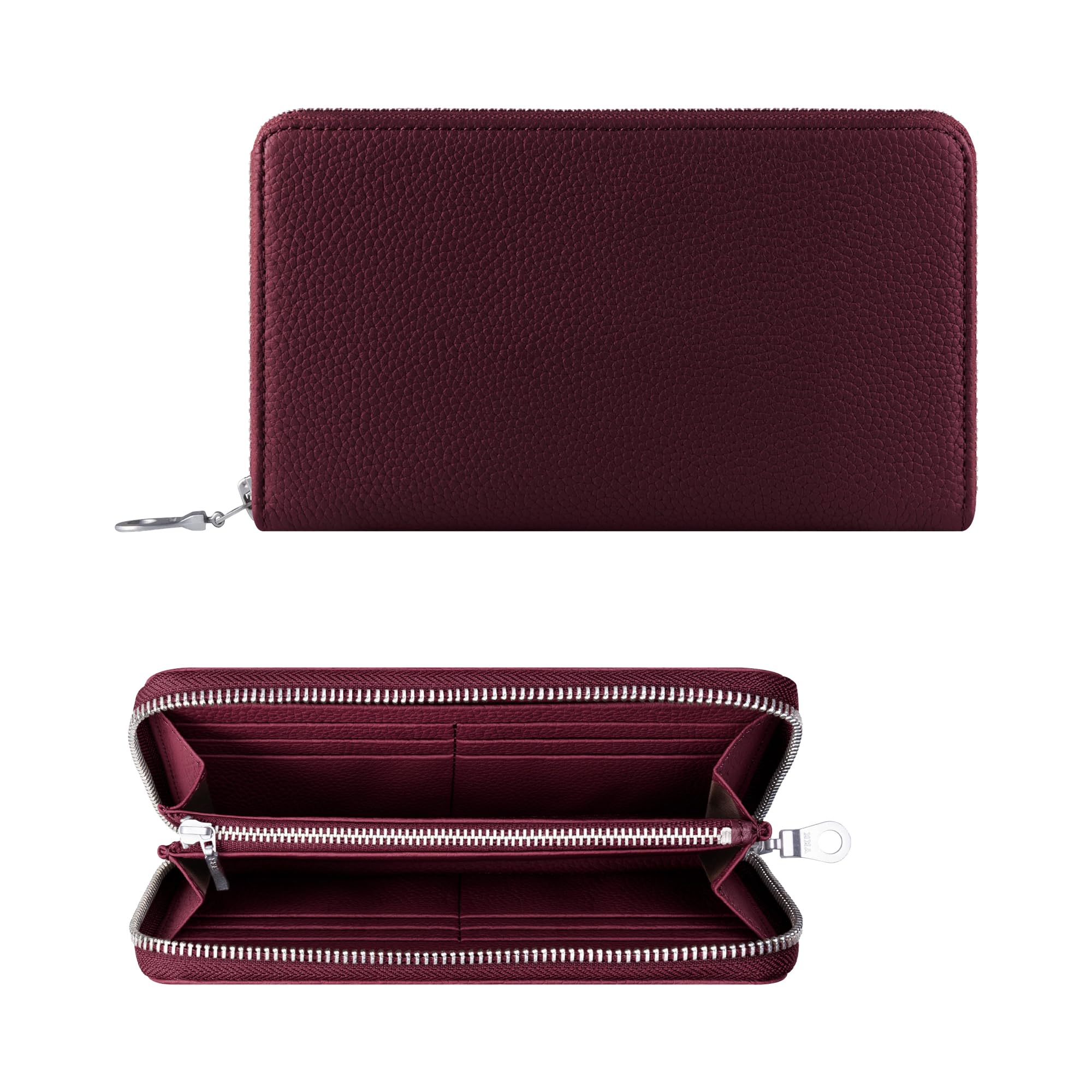 HANATORA Genuine Leather Long Wallet, Shrink Leather, Zippered, Slim, Card Case, Bankbook Compartment, Bill Compartment, Simple Design, PurpleWine
HANATORA Genuine Leather Long Wallet, Shrink Leather, Zippered, Slim, Card Case, Bankbook Compartment, Bill Compartment, Simple Design, PurpleWine