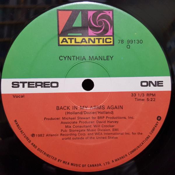 12inch Record CYNTHIA MANLEY Back In My Arms Again 7899130 Atlantic 1982 Canada Dance Electronica Used
12inch Record CYNTHIA MANLEY Back In My Arms Again 7899130 Atlantic 1982 Canada Dance Electronica Used