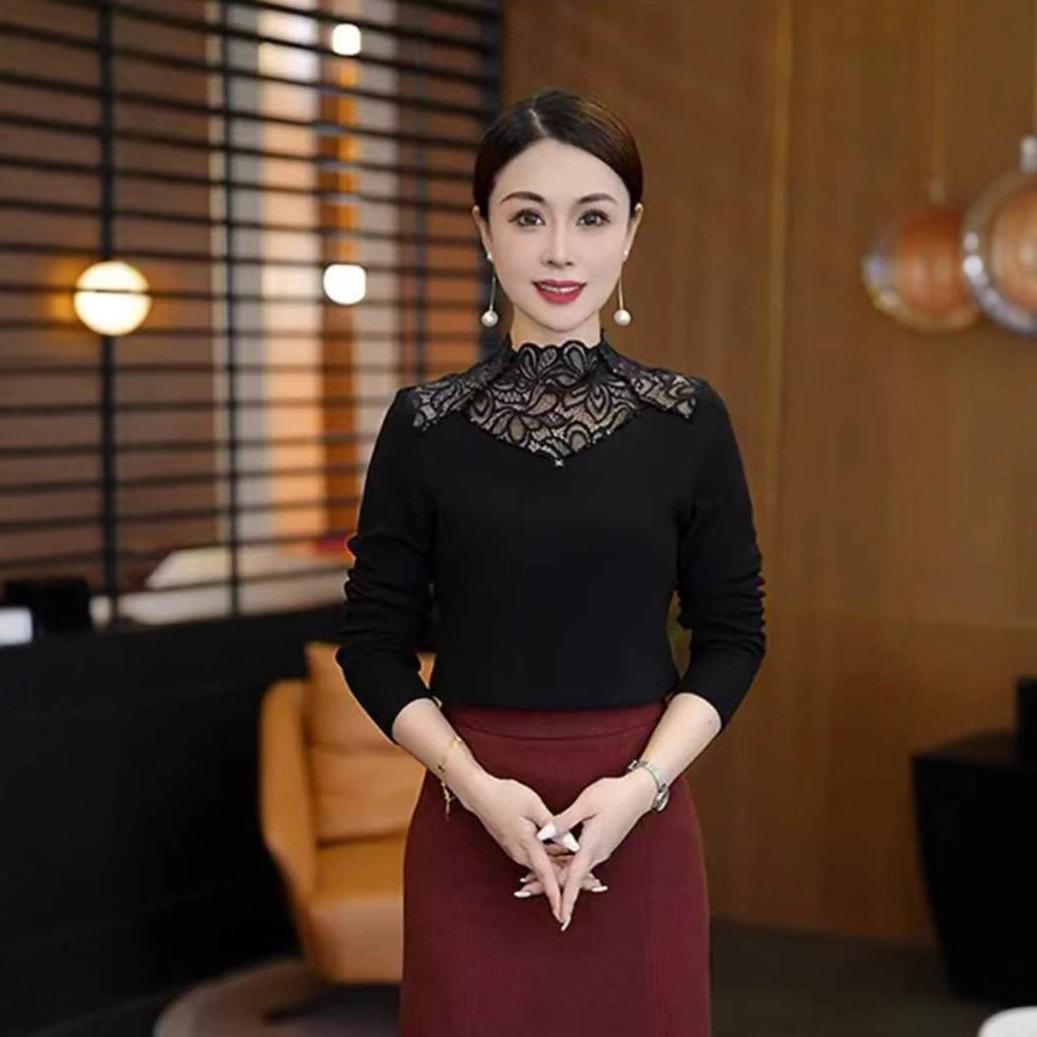 Women s Lace Base Layer T-Shirt - New Spring/Autumn Style, Long Sleeve, Stand Collar, Velvet, Slim Fit, Trendy Mom Wear, Warm 2XL (52.5-57.5 kg) чёрный
Women s Lace Base Layer T-Shirt - New Spring/Autumn Style, Long Sleeve, Stand Collar, Velvet, Slim Fit, Trendy Mom Wear, Warm 2XL (52.5-57.5 kg) чёрный