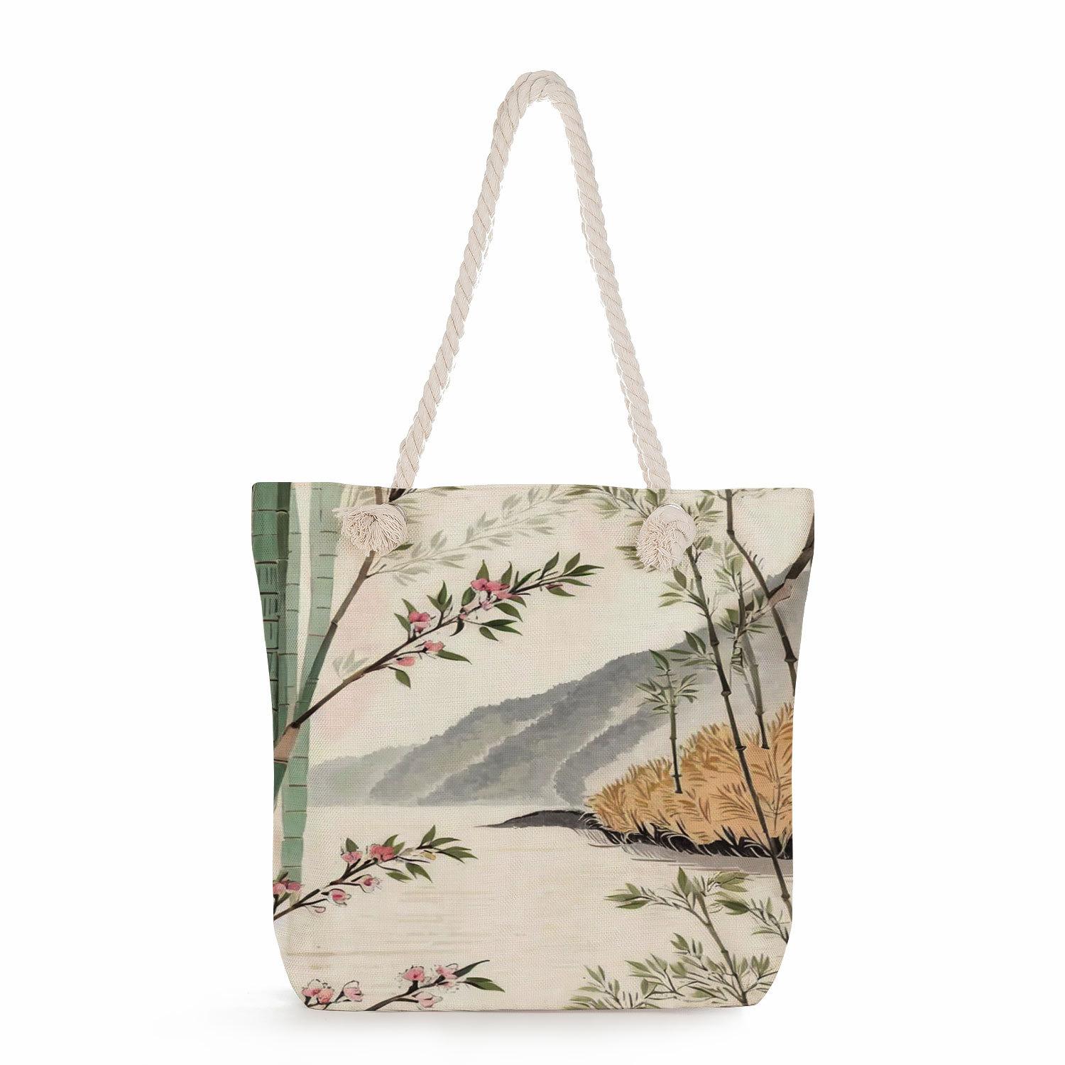 Bamboo symbolizes peace and safety print thick rope single-shoulder beach bag 7319 KTB
Bamboo symbolizes peace and safety print thick rope single-shoulder beach bag 7319 KTB
