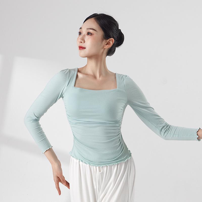 Женский облегающий топ с длинным рукавом для танцев - квадратный вырез, моделирующий фигуру, идеально подходит для практики йоги и современного танца. One Size
Женский облегающий топ с длинным рукавом для танцев - квадратный вырез, моделирующий фигуру, идеально подходит для практики йоги и современного танца. One Size
