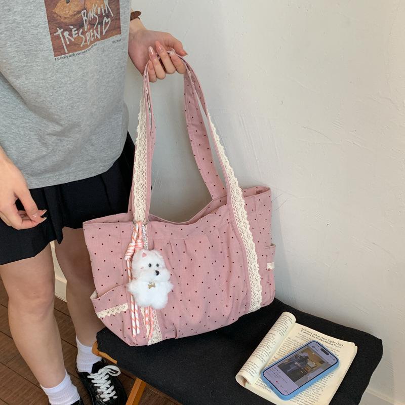 Korean Style Ins Lace Tote Bag New Trendy Fashiable and Versatile Shoulder Bag for Women Casual and Simple Commuting Bag no pendant рожевий
Korean Style Ins Lace Tote Bag New Trendy Fashiable and Versatile Shoulder Bag for Women Casual and Simple Commuting Bag no pendant рожевий