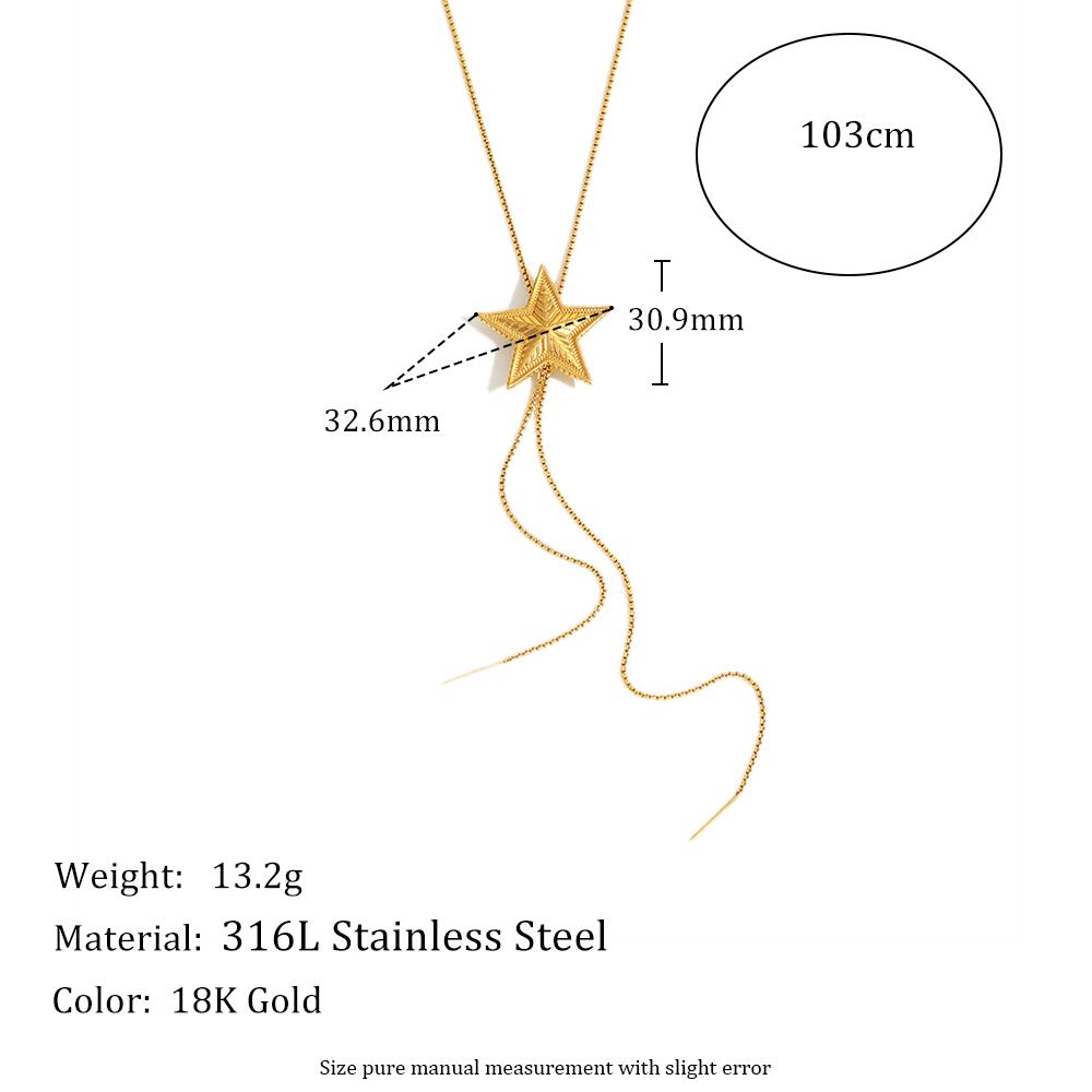 MamacitaSlay Unique 316L Stainless Steel Star Pull Out Adjustable Necklace Waterproof Neck Jewelry Women s Charm Sweater Chain 103cm золотий
MamacitaSlay Unique 316L Stainless Steel Star Pull Out Adjustable Necklace Waterproof Neck Jewelry Women s Charm Sweater Chain 103cm золотий