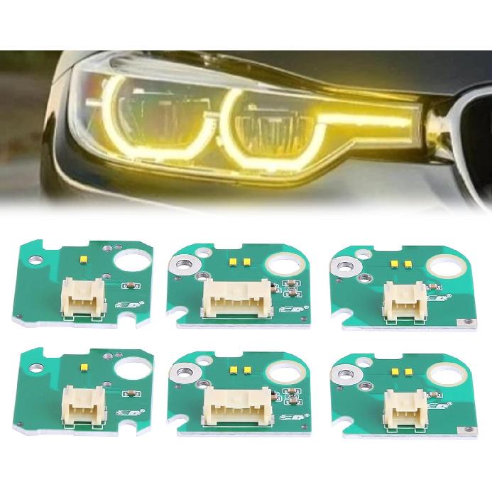 6Pcs Lemon Yellow DRL Angel Eyes LED Boards Set Compatible for B-W*M F30 LCI 3 Series 330i 340i 320 2016-2018, Yellow Angel Eye LED Module Boards Set 1 Set
6Pcs Lemon Yellow DRL Angel Eyes LED Boards Set Compatible for B-W*M F30 LCI 3 Series 330i 340i 320 2016-2018, Yellow Angel Eye LED Module Boards Set 1 Set