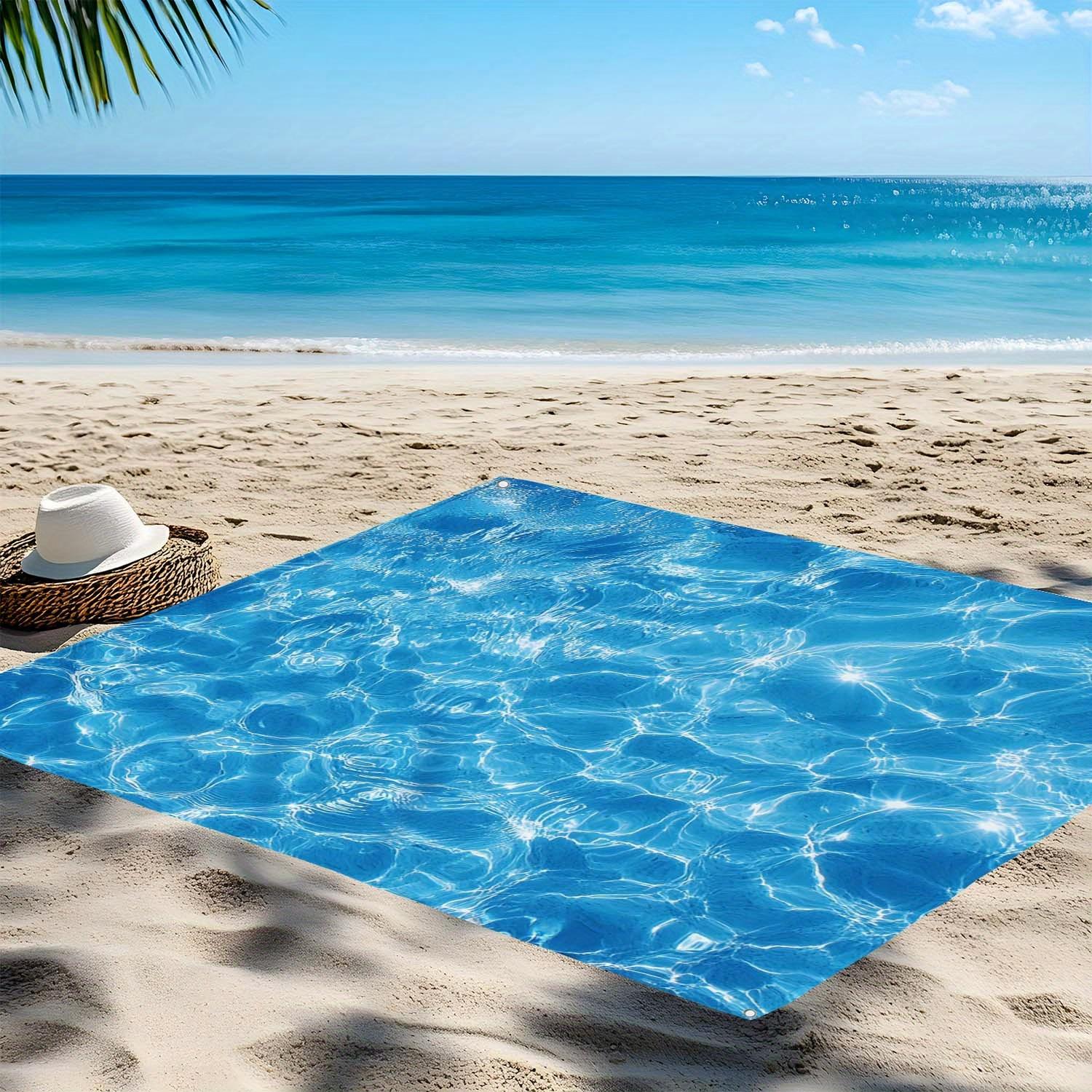 1PC outdoor beach blanket, blue ripple print, portable printed beach mat, easy to clean, 100% polyester fabric W40*H60(CM)
1PC outdoor beach blanket, blue ripple print, portable printed beach mat, easy to clean, 100% polyester fabric W40*H60(CM)