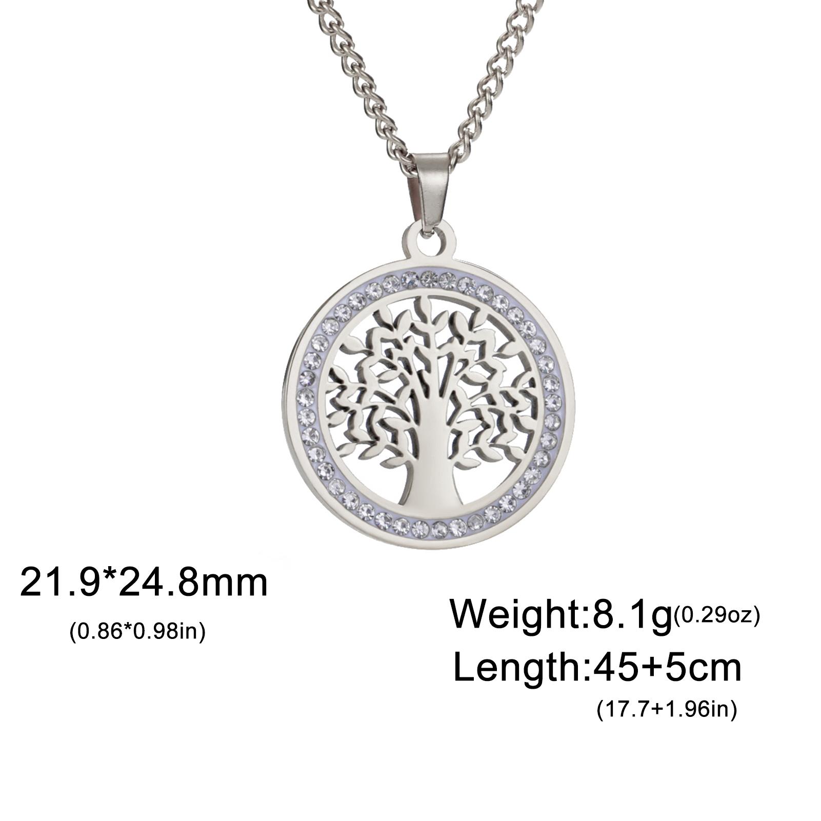 Tree of Life Clear Zircon Round Pendant Necklace Women Stainless Steel Gold Color Neck Chains Luxury Jewelry Wedding Gift
Tree of Life Clear Zircon Round Pendant Necklace Women Stainless Steel Gold Color Neck Chains Luxury Jewelry Wedding Gift