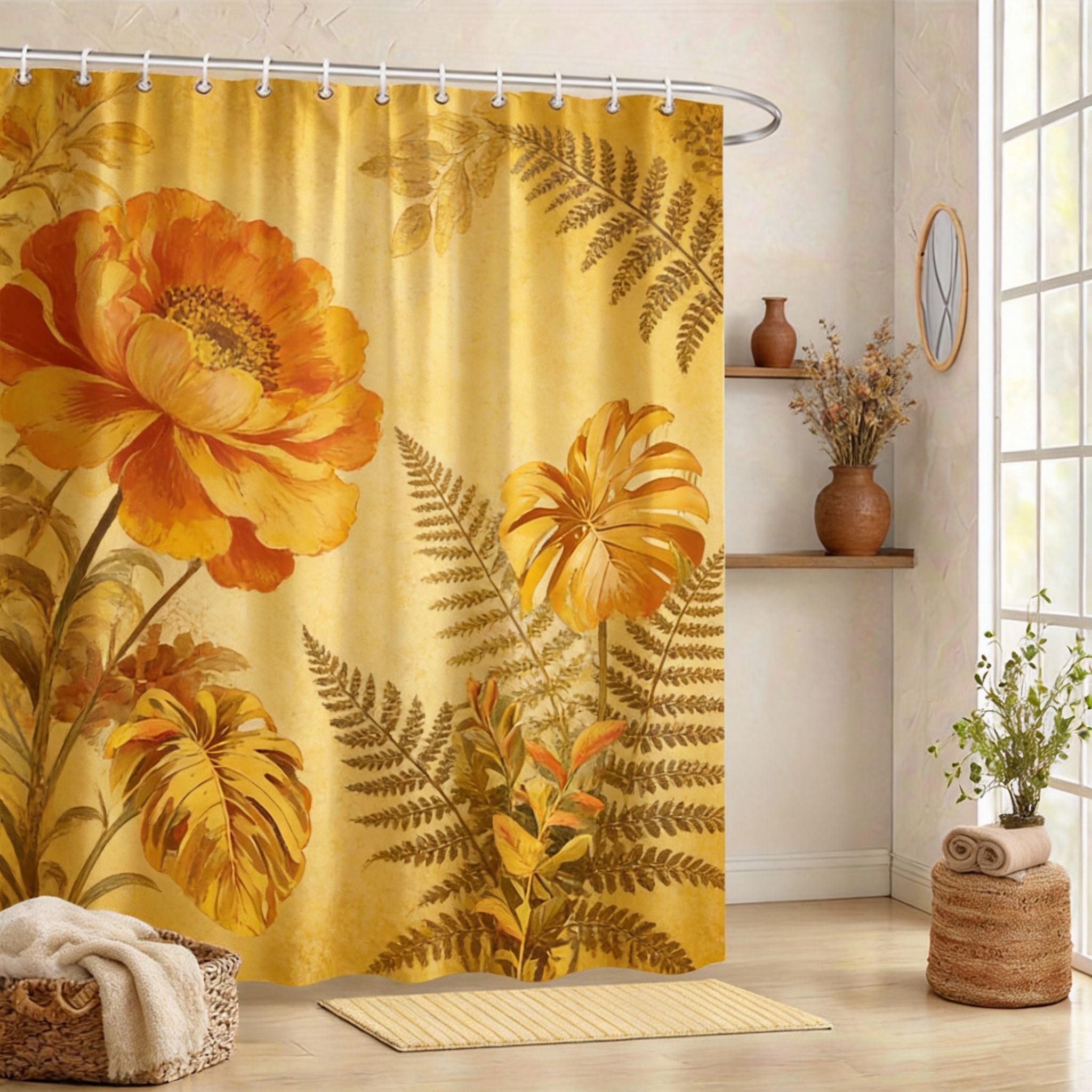 Tropical Jungle Shower Curtain 180X180Cm – Monstera & Ferns On Beige, Lush Rainforest Bathroom Decor, 12 Hooks W60H190(CM)-1 Pcs
Tropical Jungle Shower Curtain 180X180Cm – Monstera & Ferns On Beige, Lush Rainforest Bathroom Decor, 12 Hooks W60H190(CM)-1 Pcs