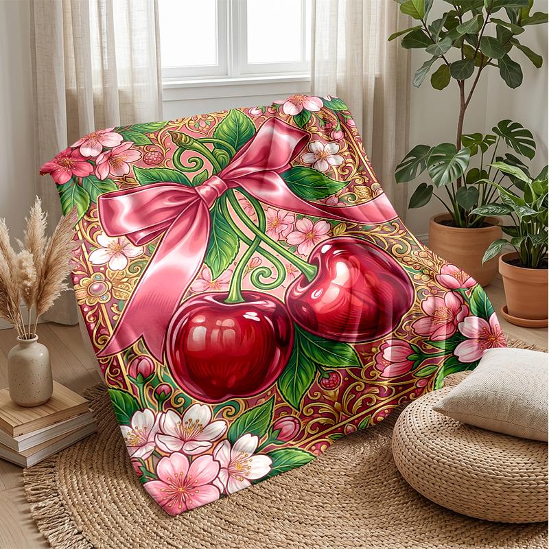 Cherries and Bows Pattern blanket Personalized Name Flannel Blanket Soft Cozy Plush Throw for Sofa Bed Lightweight Home Decor 75x90cm
Cherries and Bows Pattern blanket Personalized Name Flannel Blanket Soft Cozy Plush Throw for Sofa Bed Lightweight Home Decor 75x90cm