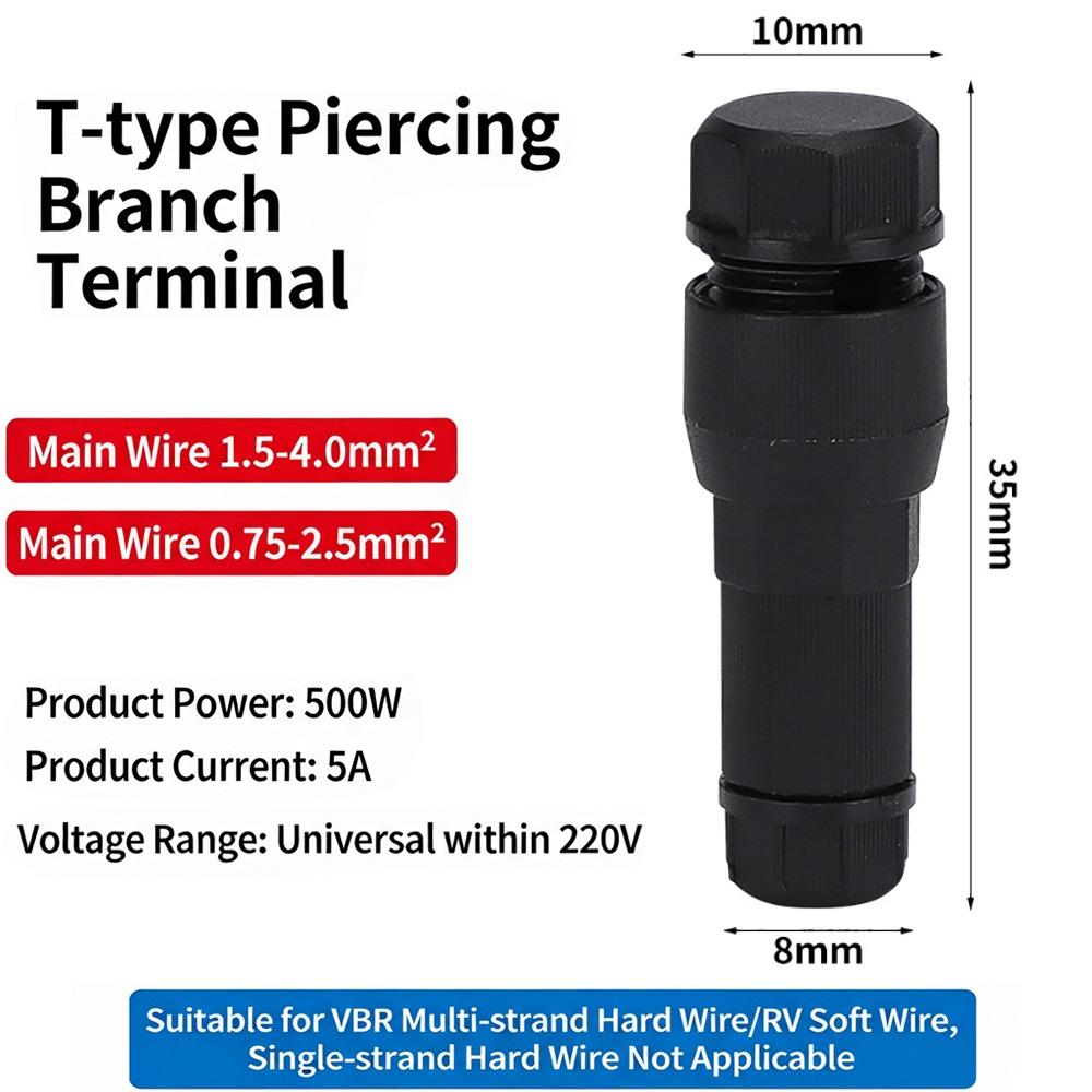 Waterproof Quick Connector Piercing Type Quick Crimp Piercing Connector Outdoor Lighting Fixtures Black 1PC
Waterproof Quick Connector Piercing Type Quick Crimp Piercing Connector Outdoor Lighting Fixtures Black 1PC