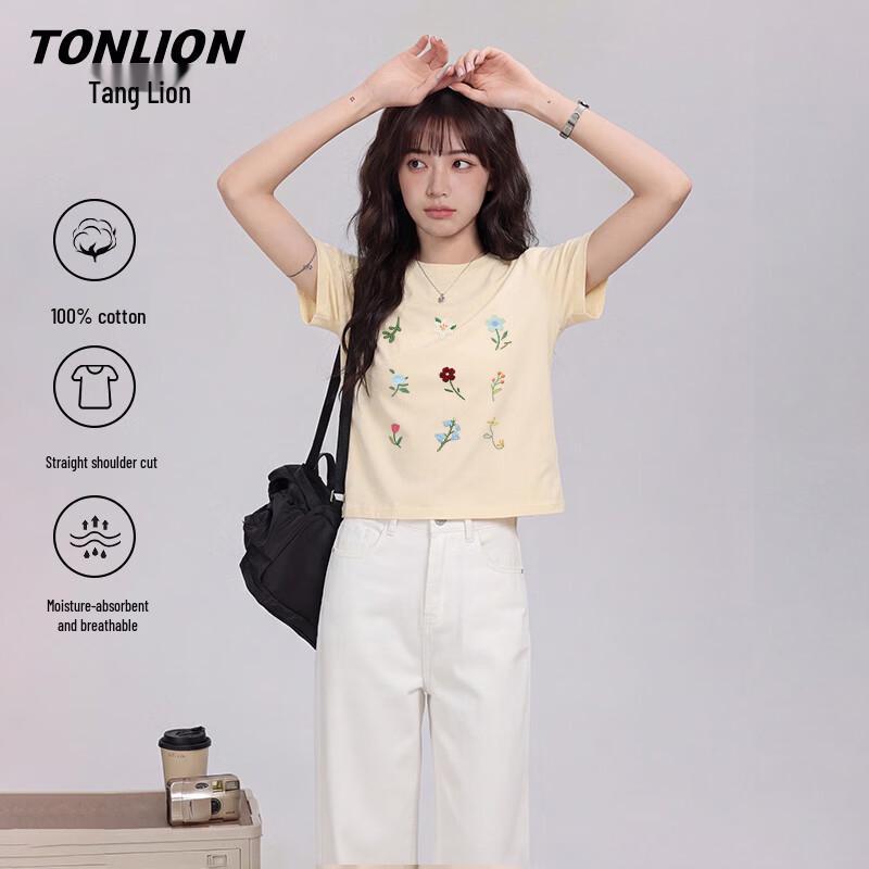 TonLion Women s Pure Cotton Embroidered Floral T-Shirt L
TonLion Women s Pure Cotton Embroidered Floral T-Shirt L