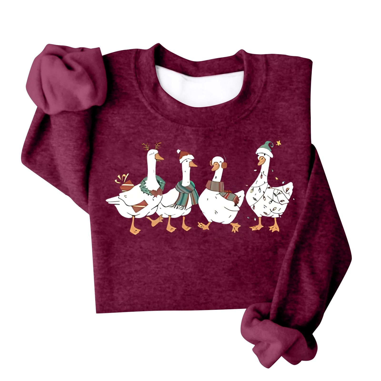 Women s Fashion Round Neck Christmas Printed Long Sleeve Loose Sweater XL Кіновар
Women s Fashion Round Neck Christmas Printed Long Sleeve Loose Sweater XL Кіновар