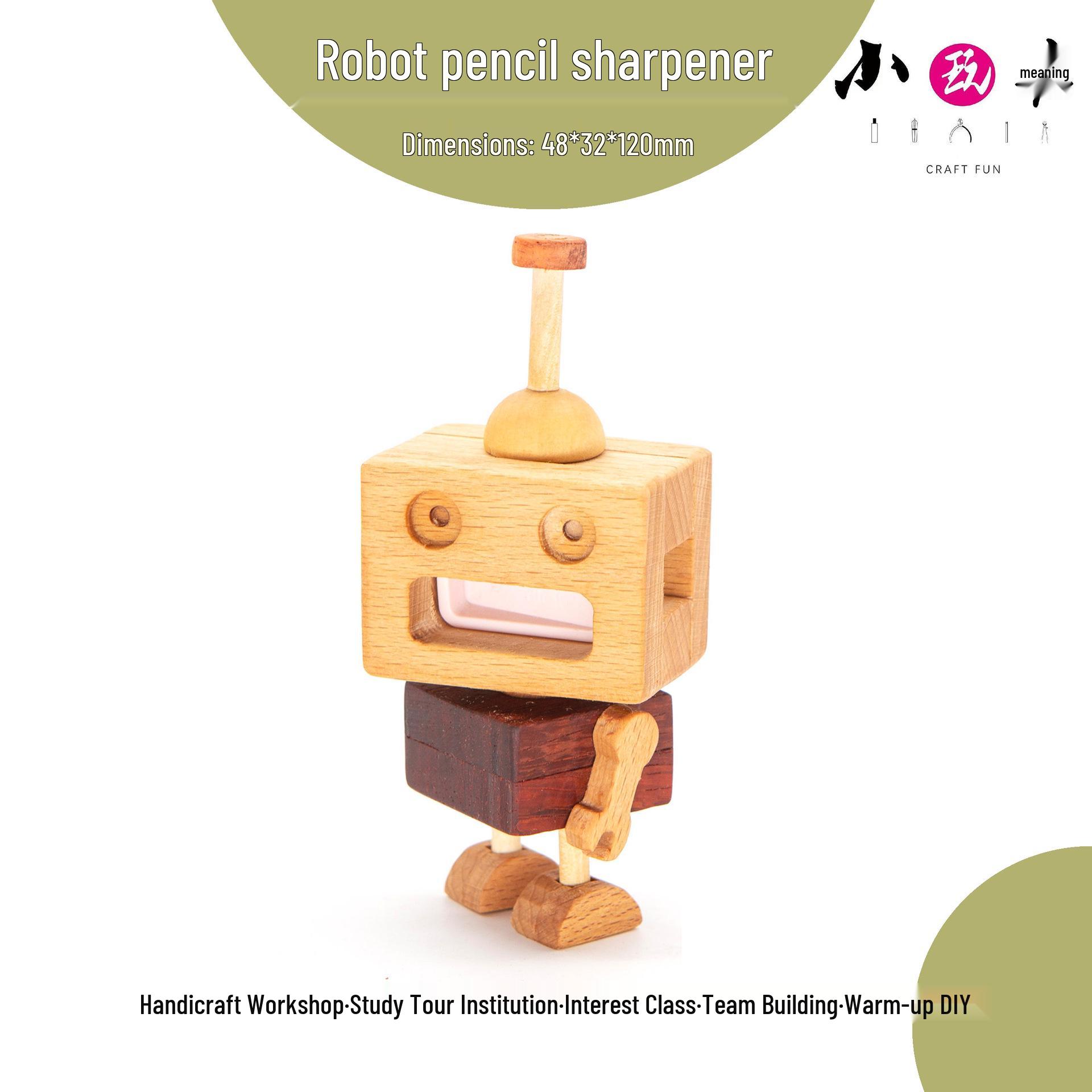 Handmade Wooden Robot Pencil Sharpener DIY Kit for Parent-Child Team Building & Woodworking Education 22x14x5 cm
Handmade Wooden Robot Pencil Sharpener DIY Kit for Parent-Child Team Building & Woodworking Education 22x14x5 cm