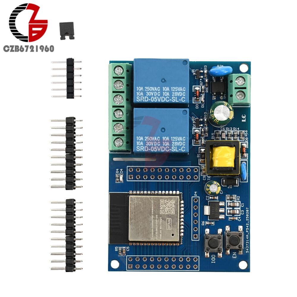 AC 220V Relay Module ESP32 WIFI Bluetooth AC-DC Dual Relay Switch Control Power Supply ESP32 Secondary Development Board 220V
AC 220V Relay Module ESP32 WIFI Bluetooth AC-DC Dual Relay Switch Control Power Supply ESP32 Secondary Development Board 220V