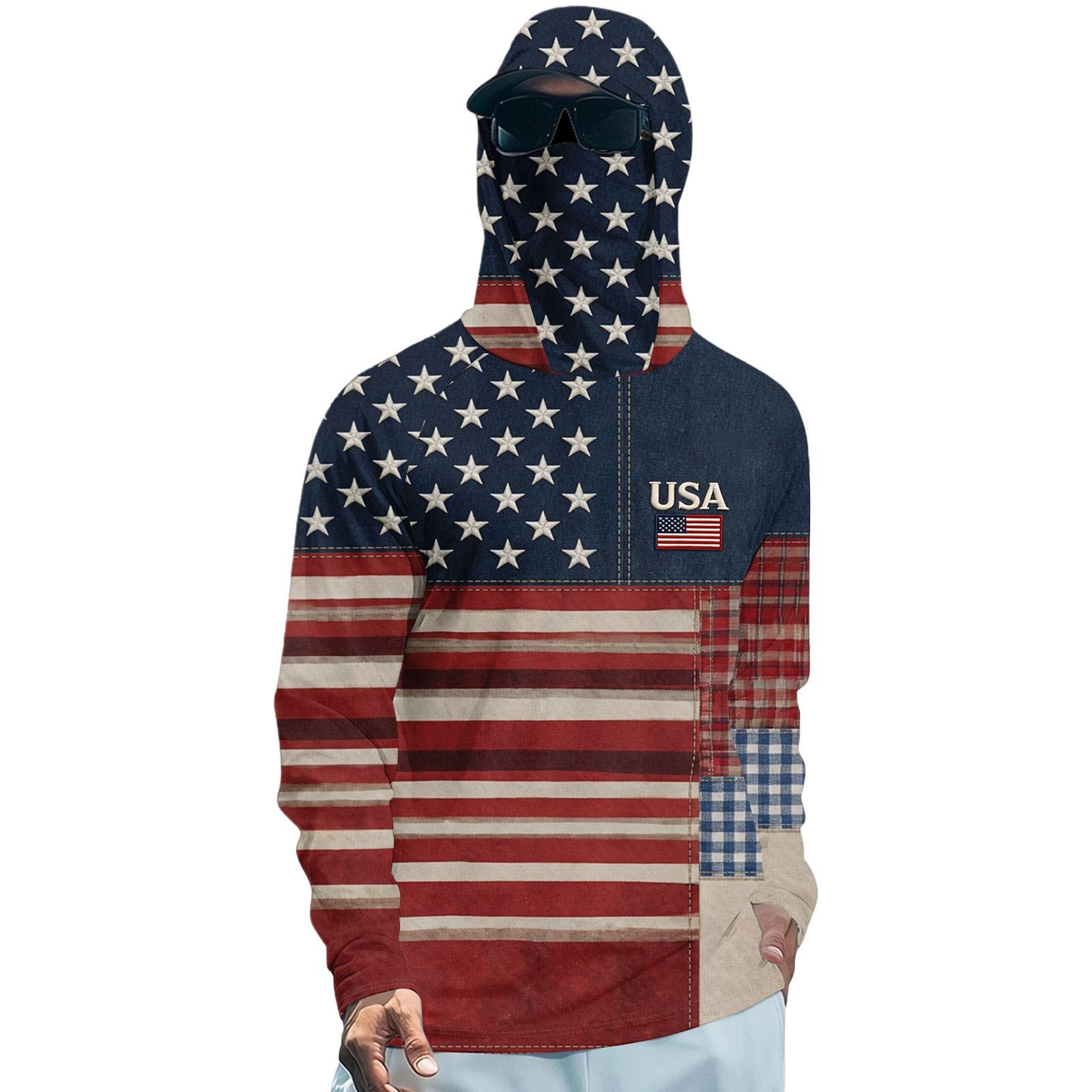 Long Sleeve Hooded Shirt with USA Flag Print Lightweight Pullover Top Casual Fit Soft Material for Everyday Wear XXL
Long Sleeve Hooded Shirt with USA Flag Print Lightweight Pullover Top Casual Fit Soft Material for Everyday Wear XXL