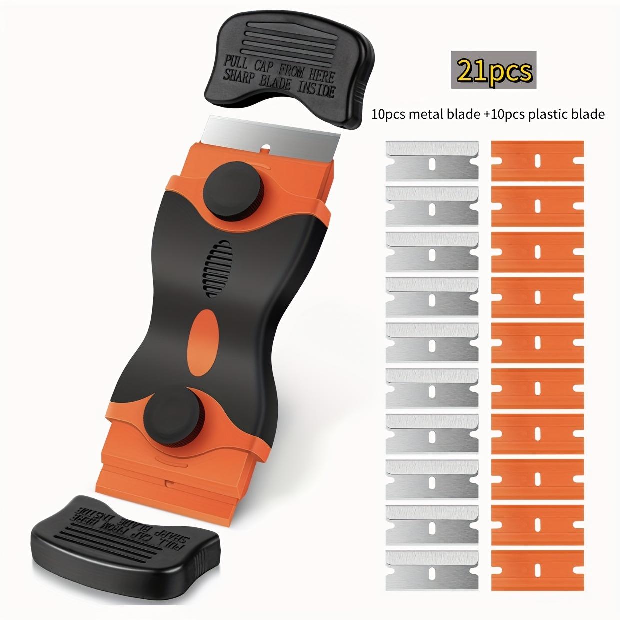 21pcs Razor Blade Scraper Double Edge Razor Scraper Remover Tool with Razor Blades for Labels Stickers Decals Removal Tint Vinyl помаранчевий
21pcs Razor Blade Scraper Double Edge Razor Scraper Remover Tool with Razor Blades for Labels Stickers Decals Removal Tint Vinyl помаранчевий