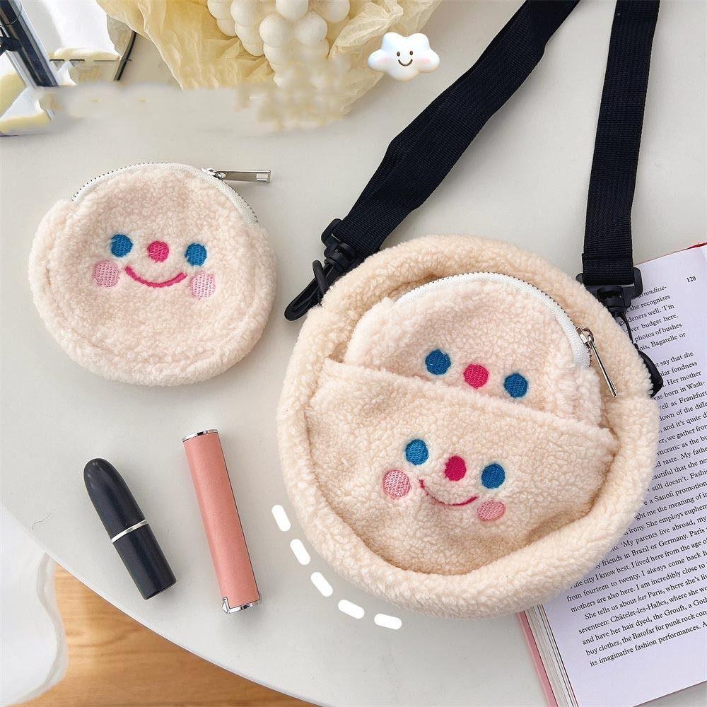 2pcs/set Korean Style Kawaii Shoulder Bag Large Capacity Smile Face Coin Purse Female хаки
2pcs/set Korean Style Kawaii Shoulder Bag Large Capacity Smile Face Coin Purse Female хаки