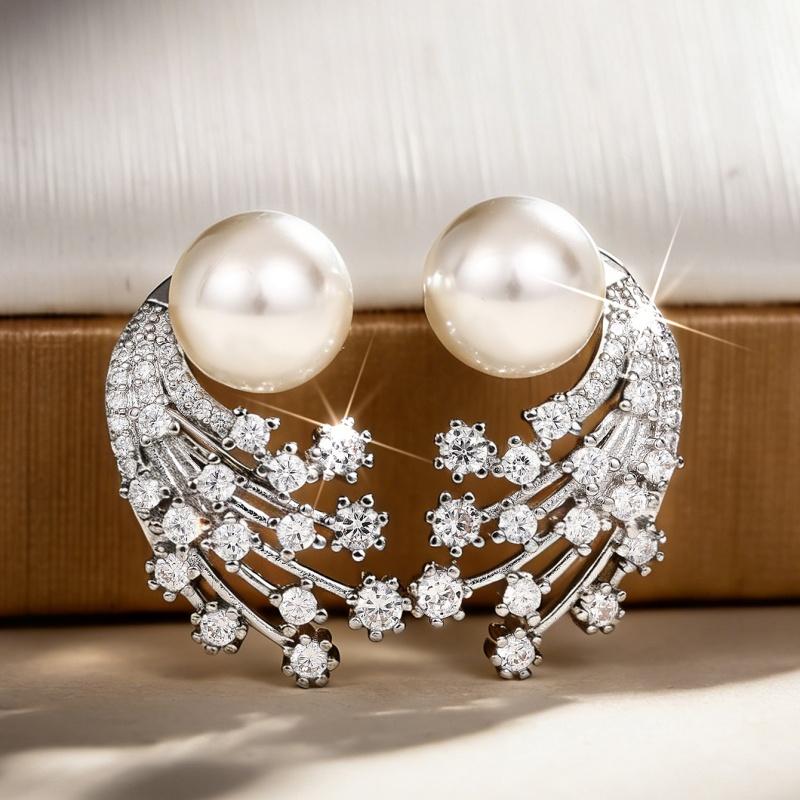 CAOSHI Aesthetic Copper Color Stud Earrings with White Imitation Pearl Sweet Romantic Engagement Zircon Accessories for Women
CAOSHI Aesthetic Copper Color Stud Earrings with White Imitation Pearl Sweet Romantic Engagement Zircon Accessories for Women